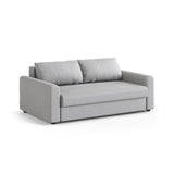 David 3-Sitzer Schlafsofa, umbaubar mit Express-System, aus Strukturierter Stoff in Hellgrau (BABEL LIGHT GREY), 194x97 cm von Micadoni – Bild 3
