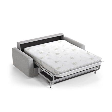 David 3-Sitzer Schlafsofa, umbaubar mit Express-System, aus Strukturierter Stoff in Hellgrau (BABEL LIGHT GREY), 194x97 cm von Micadoni – Bild 4