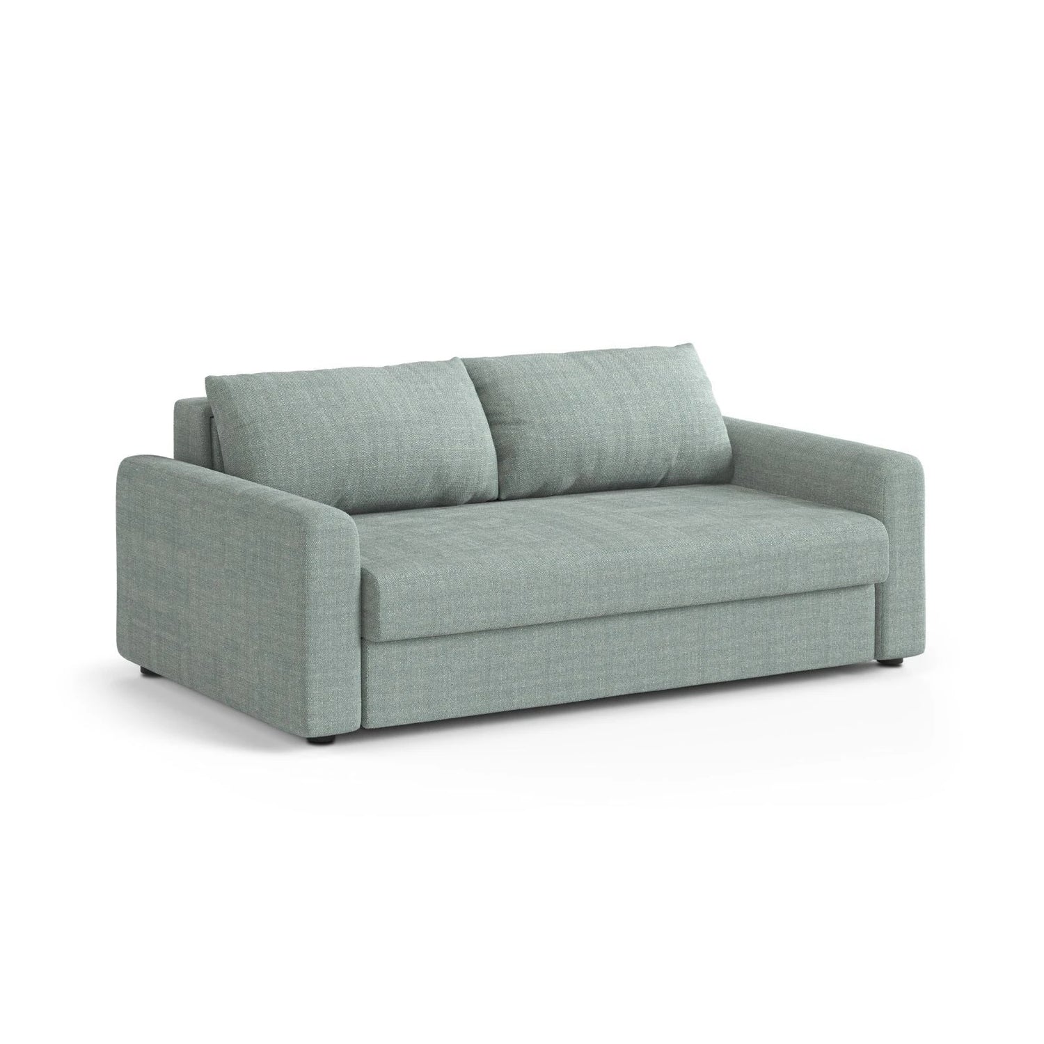 David 3-Sitzer Schlafsofa, umbaubar mit Express-System, aus Strukturierter Stoff in Minze (BABEL SAFIRA), 194x97 cm von Micadoni – Bild 3