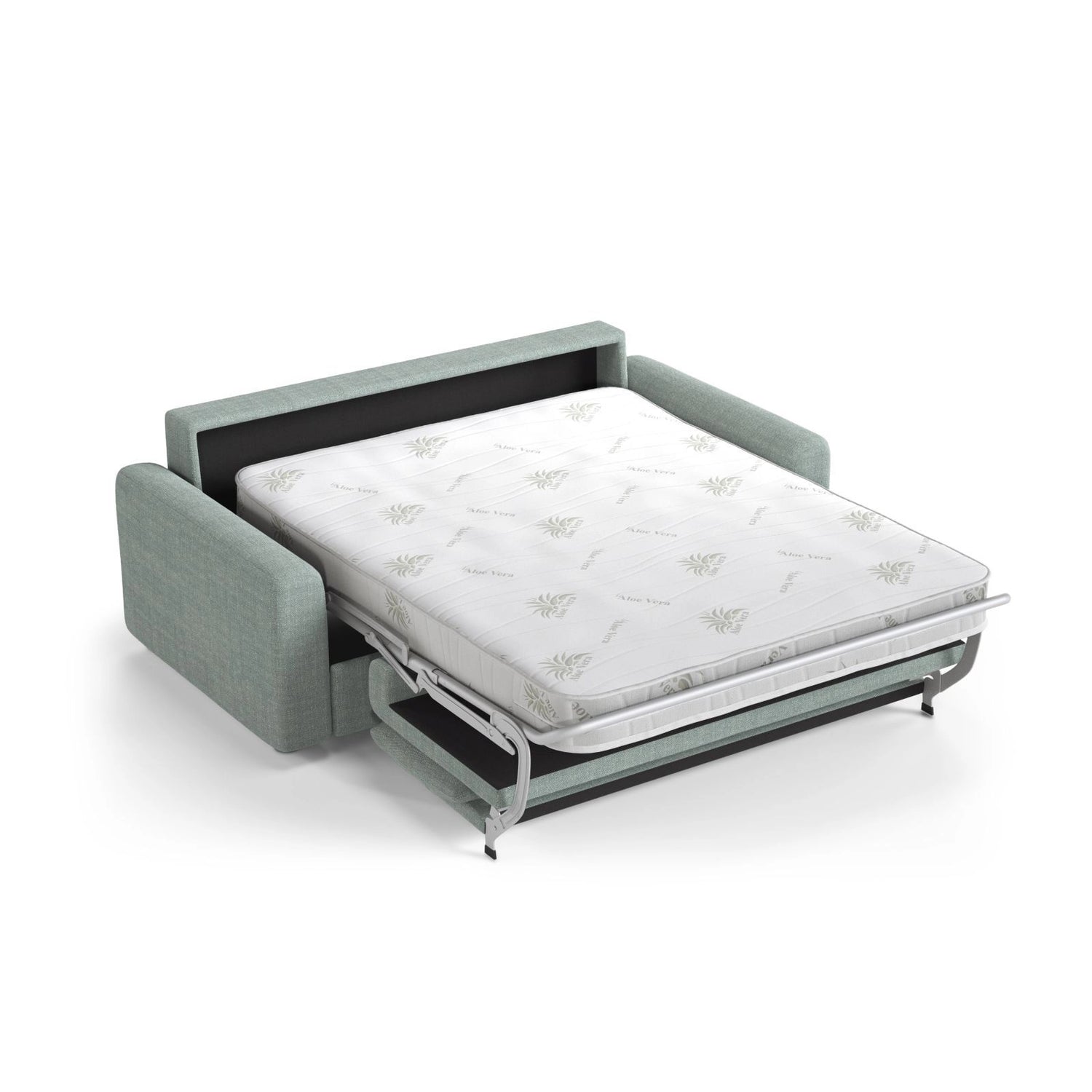 David 3-Sitzer Schlafsofa, umbaubar mit Express-System, aus Strukturierter Stoff in Minze (BABEL SAFIRA), 194x97 cm von Micadoni – Bild 4
