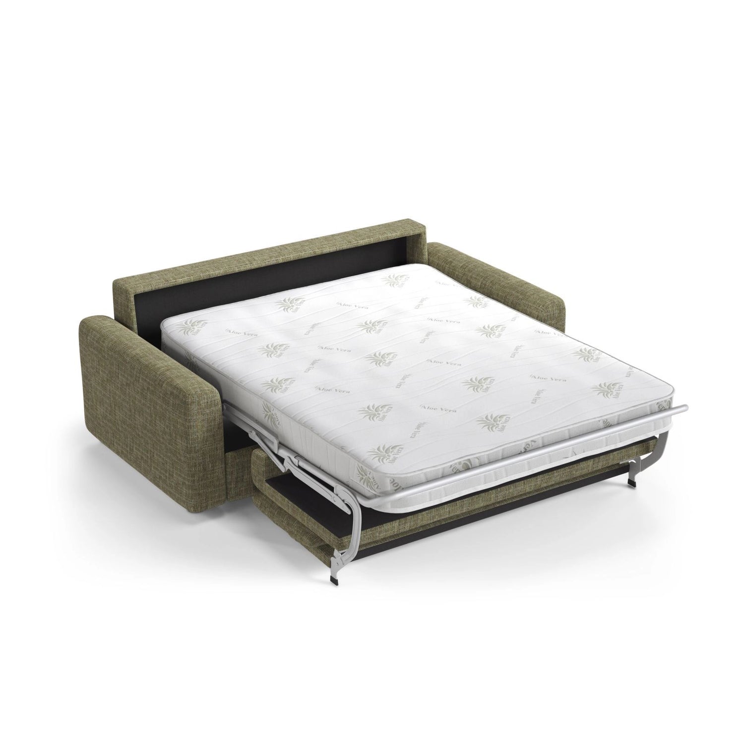 David 3-Sitzer Schlafsofa, umbaubar mit Express-System, aus Strukturierter Stoff in Olive (Baltimore Pistachio), 194x97 cm von Micadoni – Bild 4