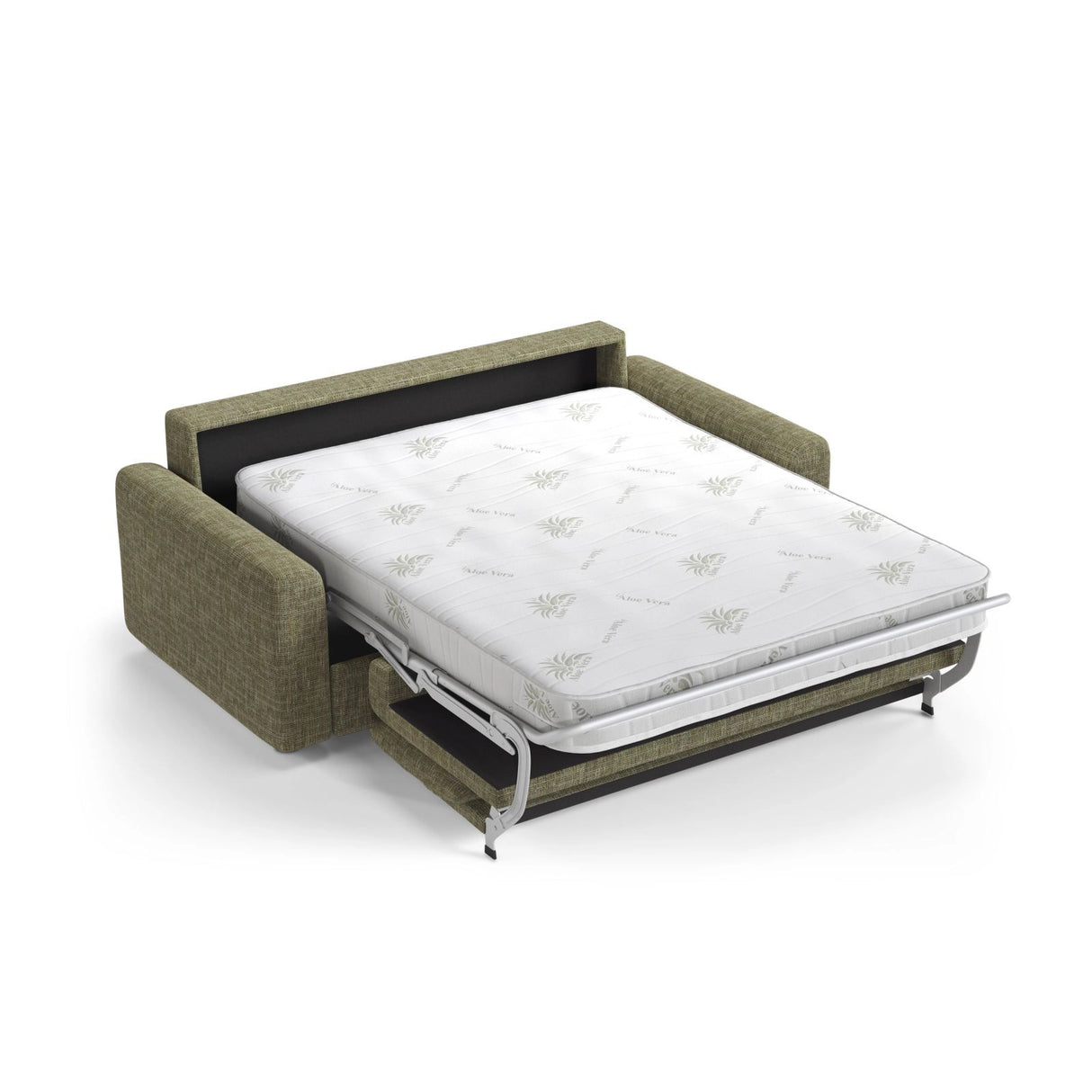 David 3-Sitzer Schlafsofa, umbaubar mit Express-System, aus Strukturierter Stoff in Olive (Baltimore Pistachio), 194x97 cm von Micadoni – Bild 4