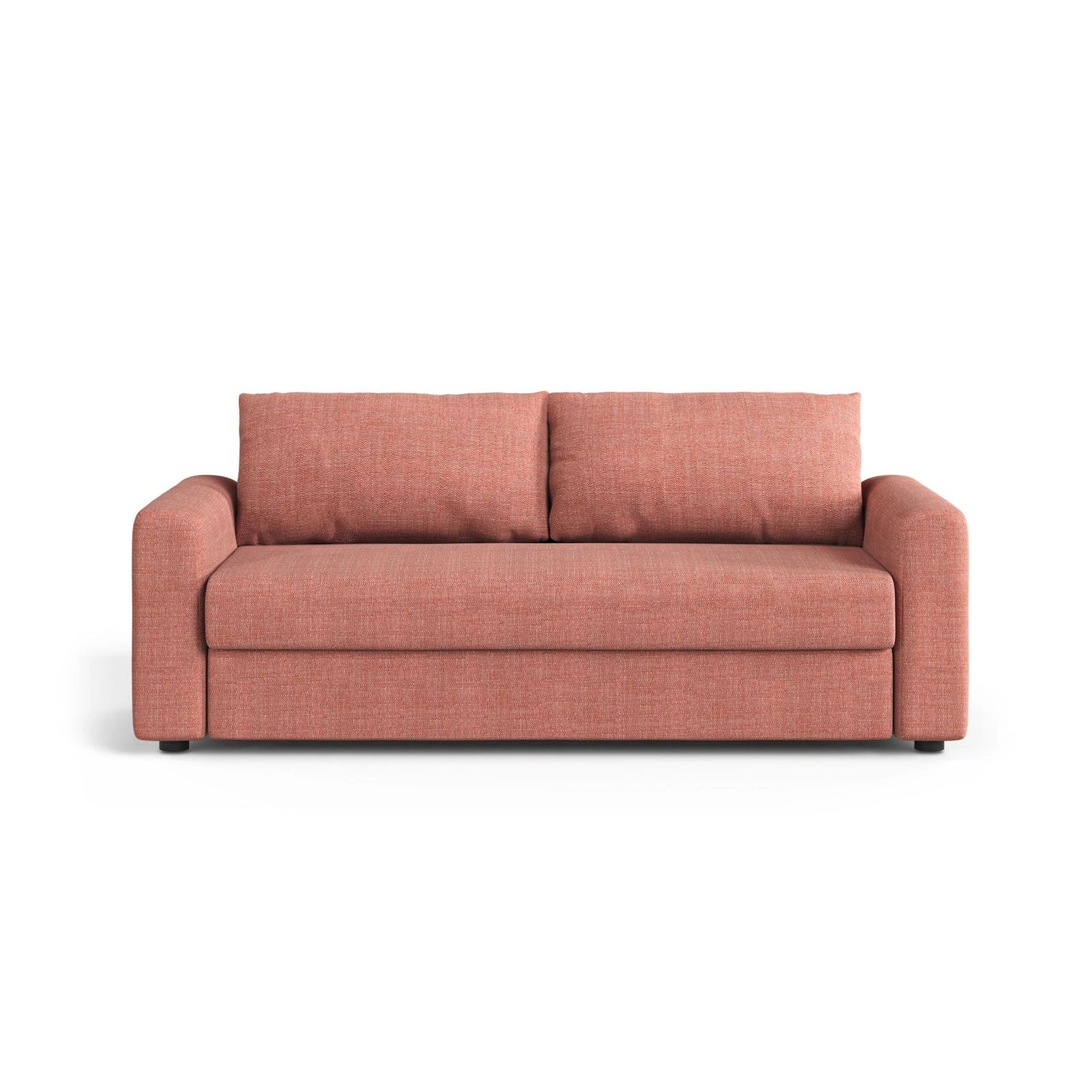 David 3-Sitzer Schlafsofa, umbaubar mit Express-System, aus Strukturierter Stoff in Rot (BABEL RED), 194x97 cm von Micadoni – Bild 1