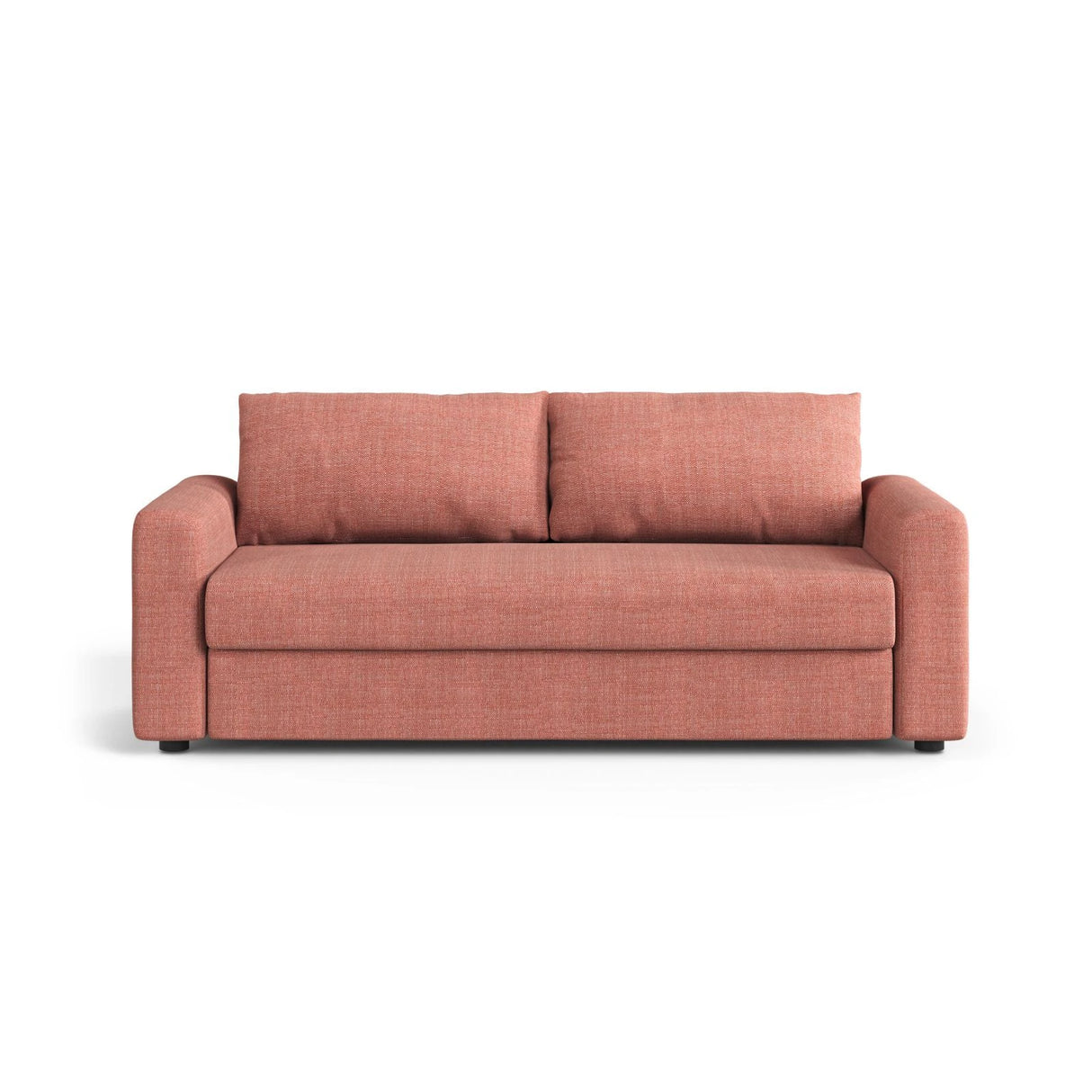David 3-Sitzer Schlafsofa, umbaubar mit Express-System, aus Strukturierter Stoff in Rot (BABEL RED), 194x97 cm von Micadoni – Bild 1