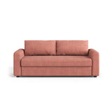 David 3-Sitzer Schlafsofa, umbaubar mit Express-System, aus Strukturierter Stoff in Rot (BABEL RED), 194x97 cm von Micadoni – Bild 1