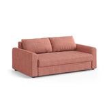 David 3-Sitzer Schlafsofa, umbaubar mit Express-System, aus Strukturierter Stoff in Rot (BABEL RED), 194x97 cm von Micadoni – Bild 3