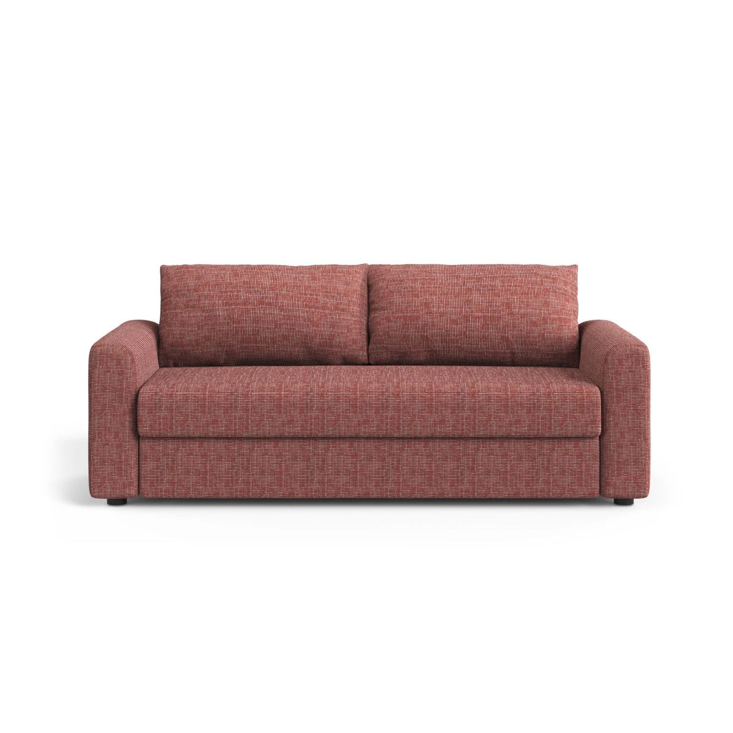 David 3-Sitzer Schlafsofa, umbaubar mit Express-System, aus Strukturierter Stoff in Rot (Baltimore Marsala), 194x97 cm von Micadoni – Bild 1