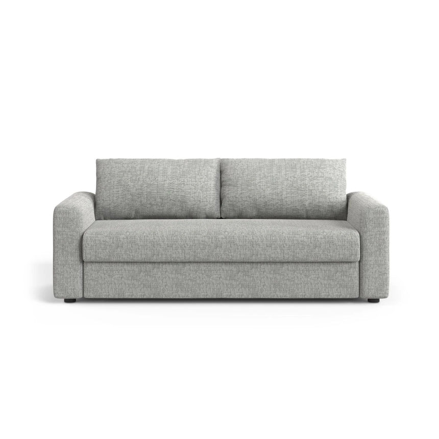 David 3-Sitzer Schlafsofa, umbaubar mit Express-System, aus Strukturierter Stoff in Warmes Grau (Baltimore Cement), 194x97 cm von Micadoni – Bild 1