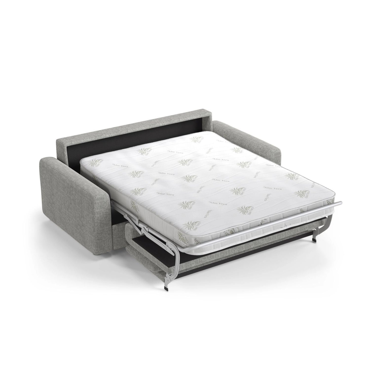 David 3-Sitzer Schlafsofa, umbaubar mit Express-System, aus Strukturierter Stoff in Warmes Grau (Baltimore Cement), 194x97 cm von Micadoni – Bild 4