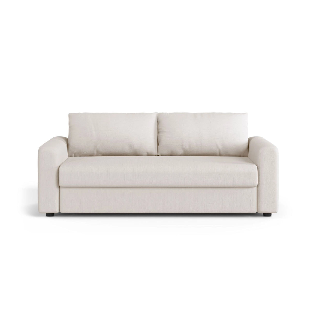 David 3-Sitzer Schlafsofa, umbaubar mit Express-System, aus Strukturierter Stoff in Weiß (BABEL WHITE), 194x97 cm von Micadoni – Bild 1