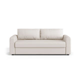 David 3-Sitzer Schlafsofa, umbaubar mit Express-System, aus Strukturierter Stoff in Weiß (BABEL WHITE), 194x97 cm von Micadoni – Bild 1