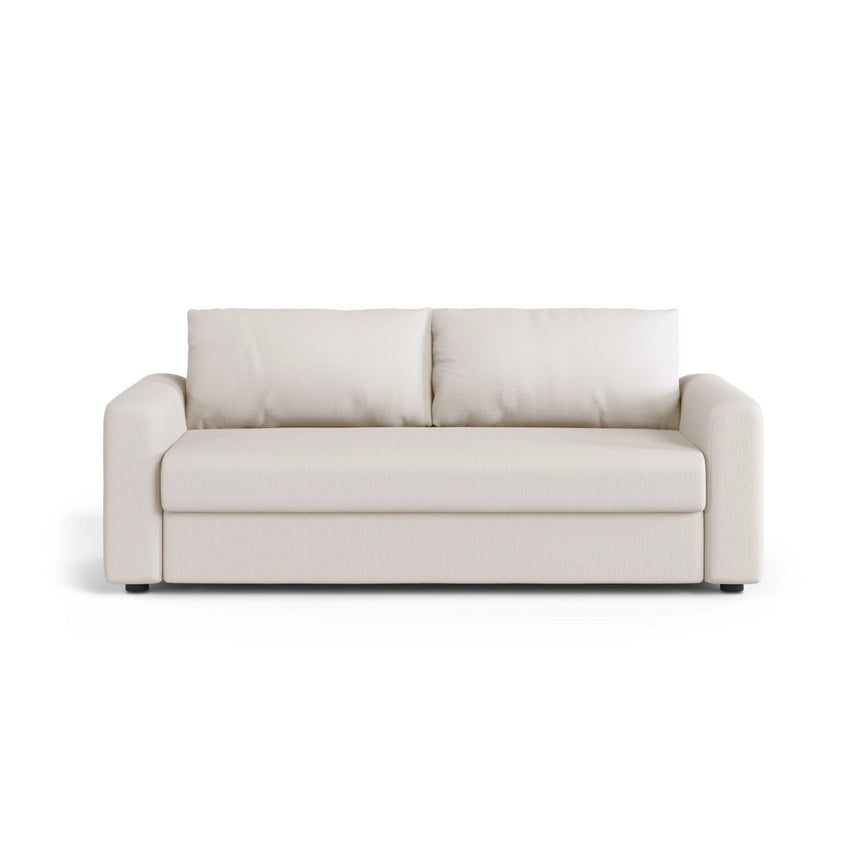 David 3-Sitzer Schlafsofa, umbaubar mit Express-System, aus Strukturierter Stoff in Weiß (BABEL WHITE), 194x97 cm von Micadoni – Bild 1