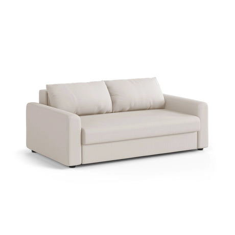 David 3-Sitzer Schlafsofa, umbaubar mit Express-System, aus Strukturierter Stoff in Weiß (BABEL WHITE), 194x97 cm von Micadoni – Bild 3