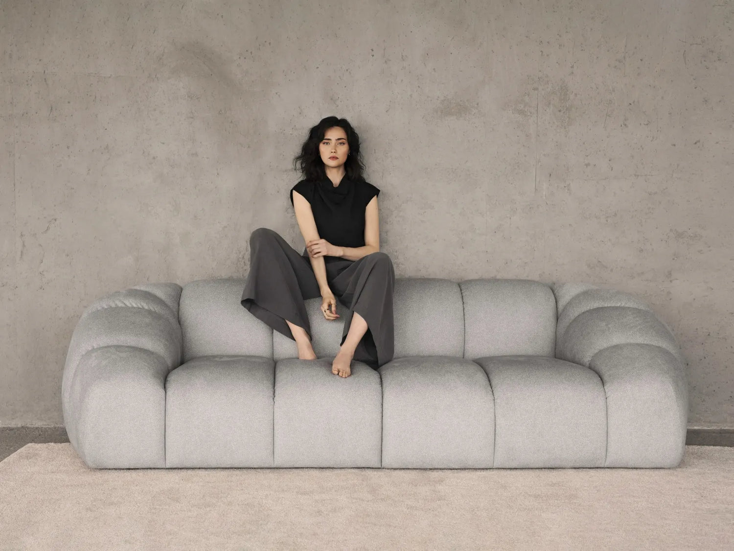 Diana 2-Sitzer Sofa aus 3D in Espresso (Sonic 15), 214x114 cm von Micadoni – Bild 2