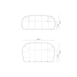 Diana 2-Sitzer Sofa aus Samt, 3D-Stoff oder Strukturstoff, 214x114 cm von Micadoni – Bild 3
