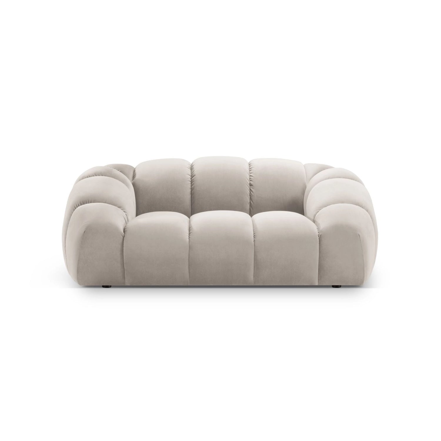 Diana 2-Sitzer Sofa aus Samt in Beige (Salvador 1), 214x114 cm von Micadoni – Bild 1