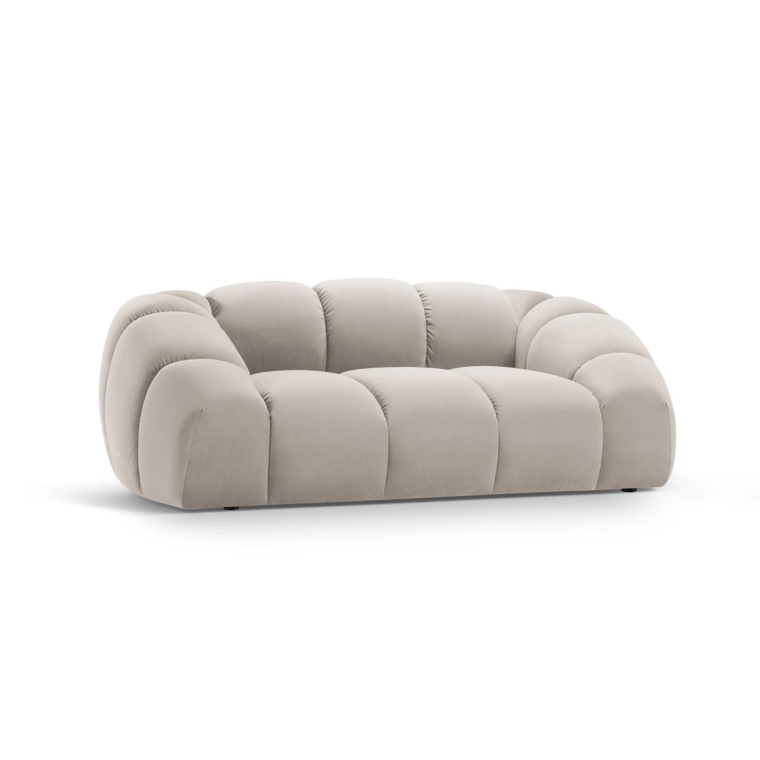 Diana 2-Sitzer Sofa aus Samt in Beige (Salvador 1), 214x114 cm von Micadoni – Bild 3