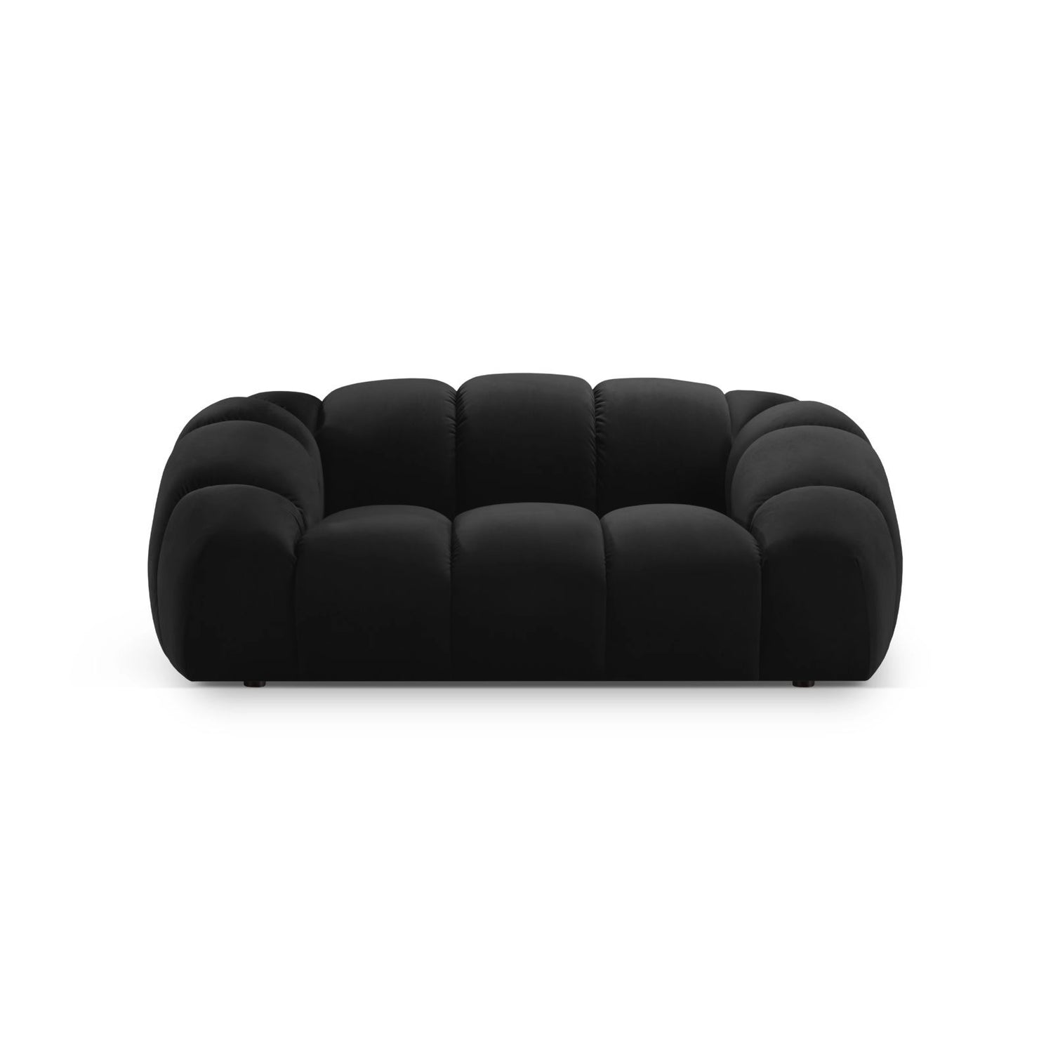 Diana 2-Sitzer Sofa aus Samt in Schwarz (Salvador 19), 214x114 cm von Micadoni – Bild 1