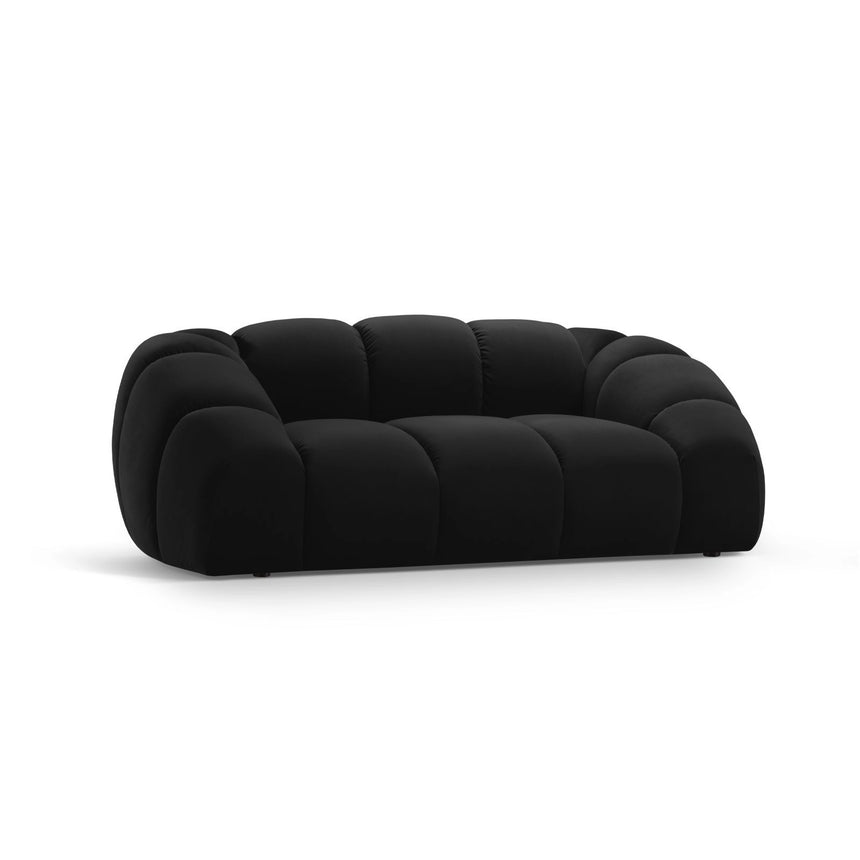 Diana 2-Sitzer Sofa aus Samt in Schwarz (Salvador 19), 214x114 cm von Micadoni – Bild 3