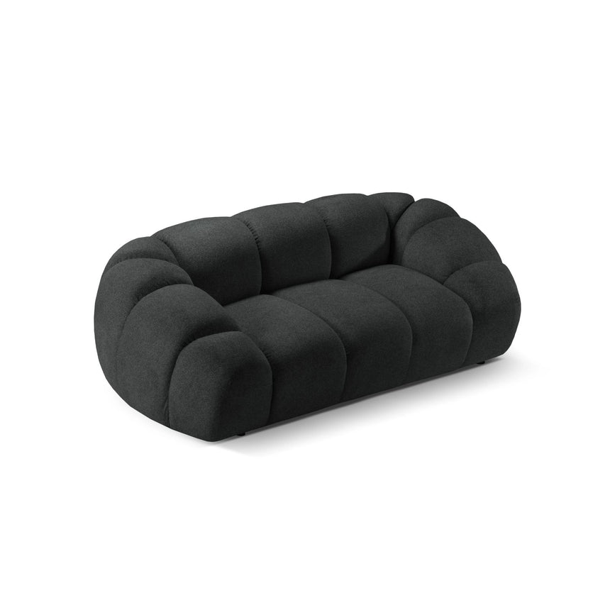 Diana 2-Sitzer Sofa aus Strukturierter Stoff in Anthrazit (Bubble 17), 214x114 cm von Micadoni – Bild 5