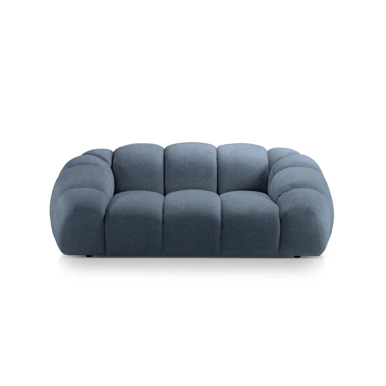 Diana 2-Sitzer Sofa aus Strukturierter Stoff in Blau Jeans (Bubble 15), 214x114 cm von Micadoni – Bild 1