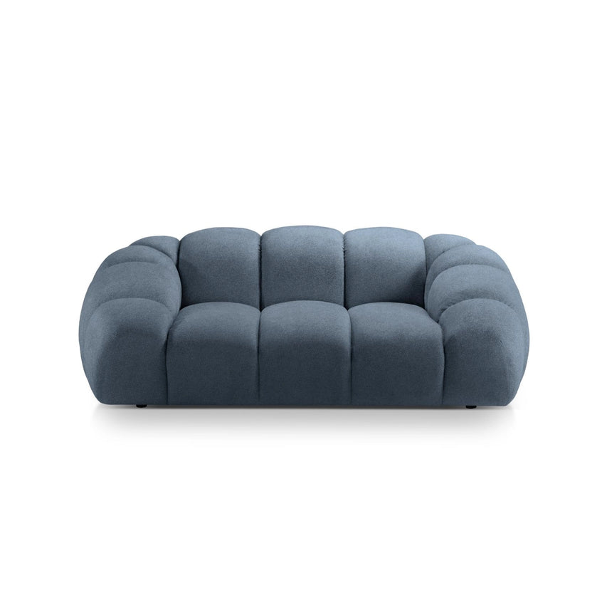 Diana 2-Sitzer Sofa aus Strukturierter Stoff in Blau Jeans (Bubble 15), 214x114 cm von Micadoni – Bild 1