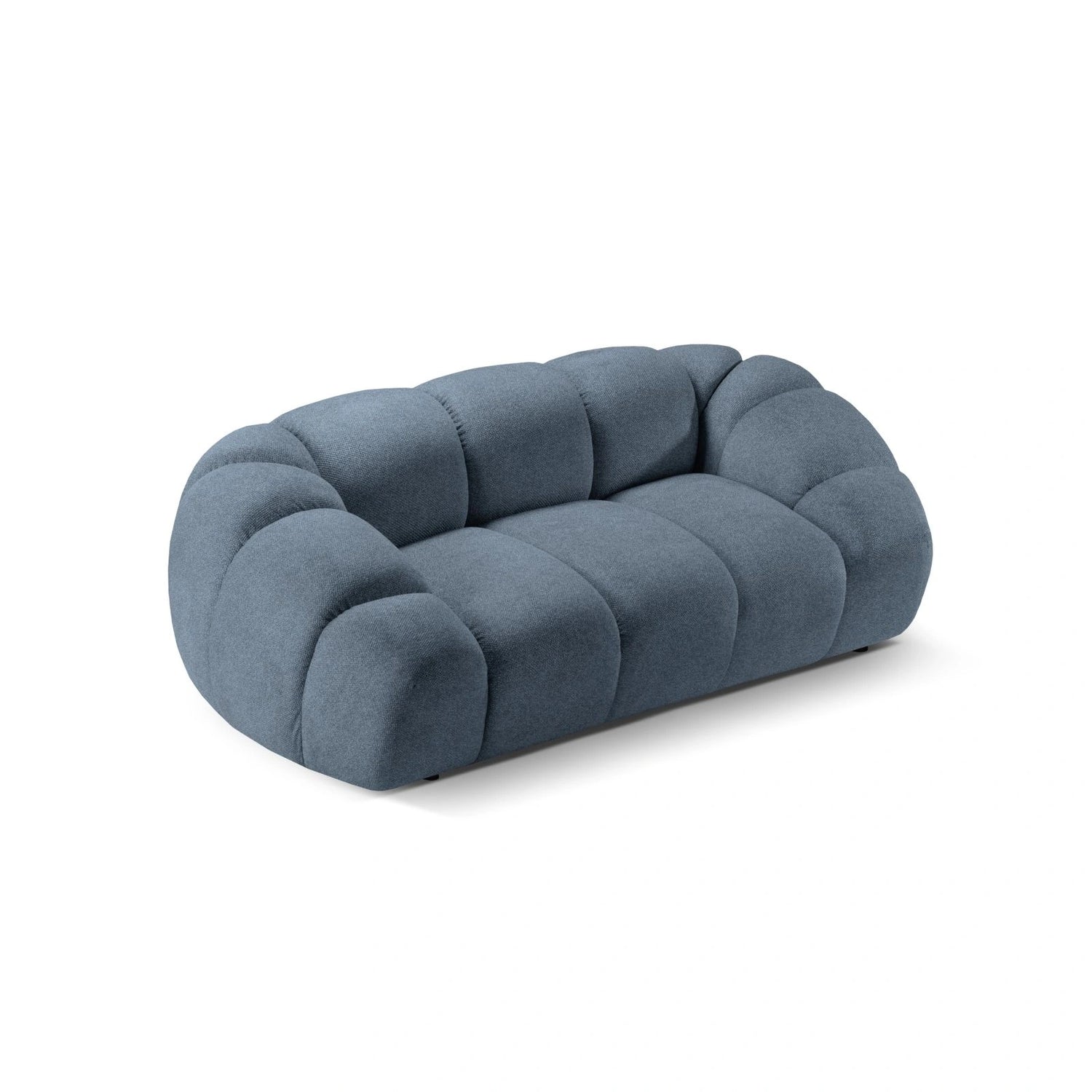 Diana 2-Sitzer Sofa aus Strukturierter Stoff in Blau Jeans (Bubble 15), 214x114 cm von Micadoni – Bild 5