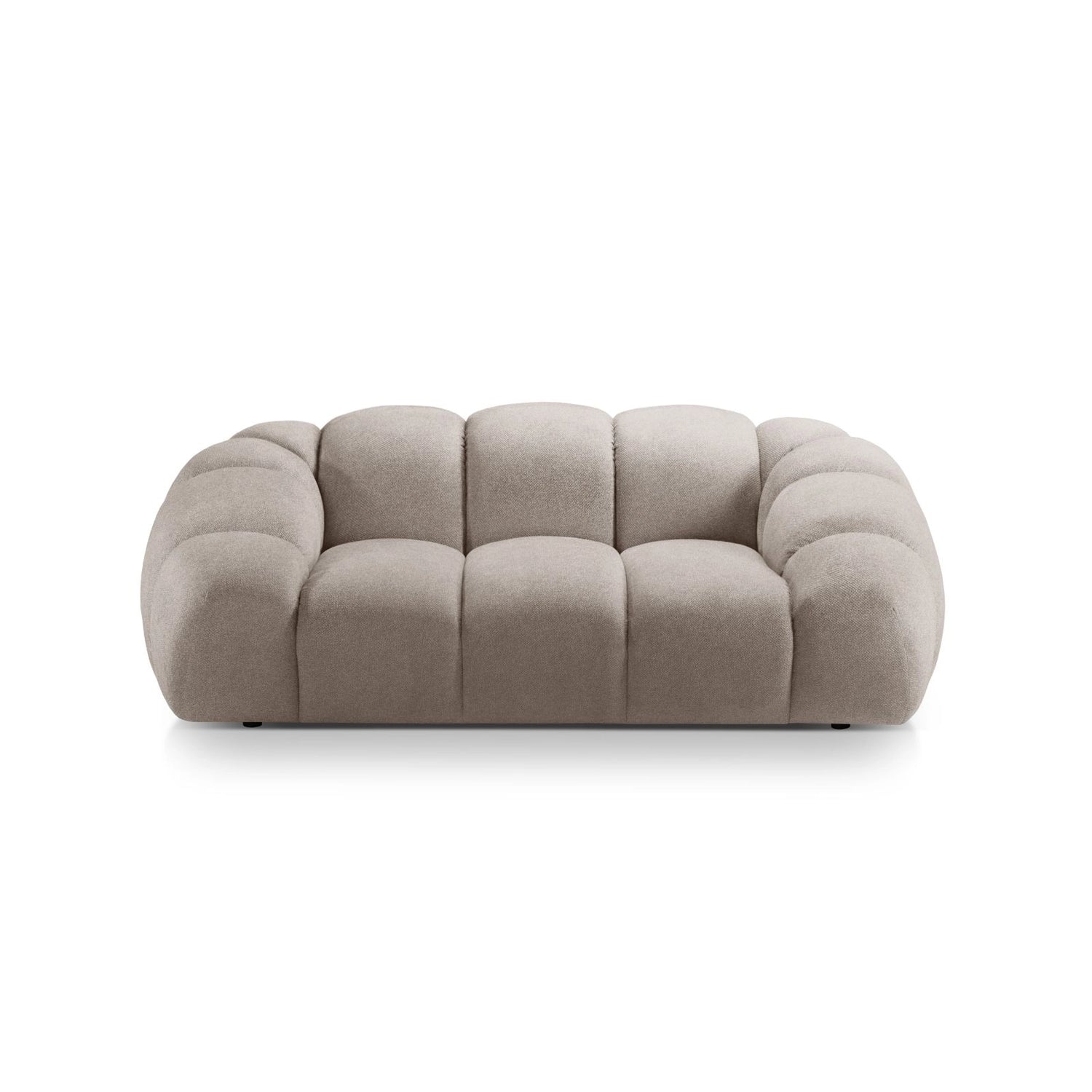 Diana 2-Sitzer Sofa aus Strukturierter Stoff in Dunkelbeige (Bubble 3), 214x114 cm von Micadoni – Bild 1
