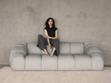 Diana 2-Sitzer Sofa aus Strukturierter Stoff in Dunkelbeige (Bubble 3), 214x114 cm von Micadoni – Bild 2