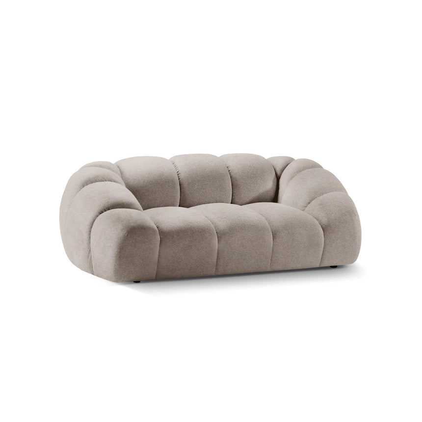 Diana 2-Sitzer Sofa aus Strukturierter Stoff in Dunkelbeige (Bubble 3), 214x114 cm von Micadoni – Bild 4