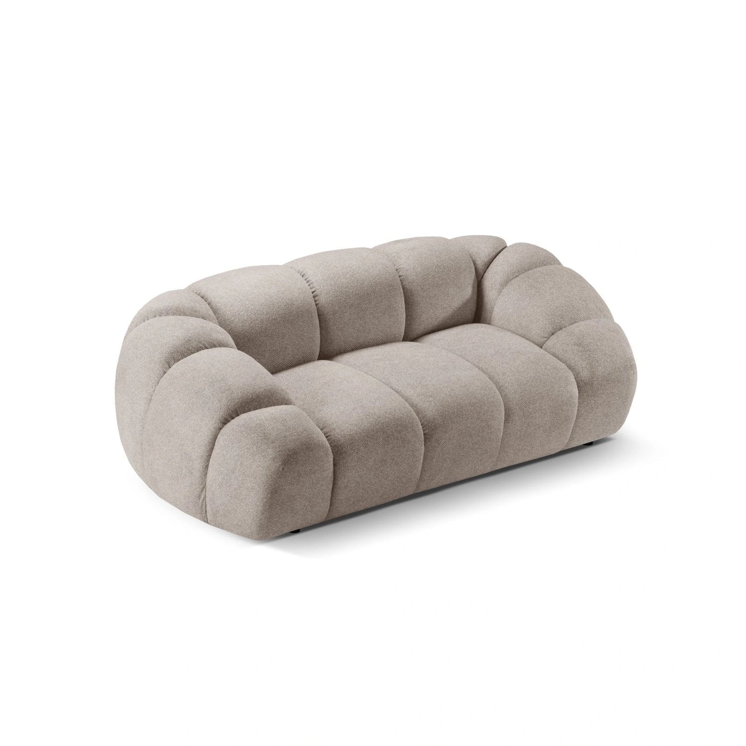 Diana 2-Sitzer Sofa aus Strukturierter Stoff in Dunkelbeige (Bubble 3), 214x114 cm von Micadoni – Bild 5