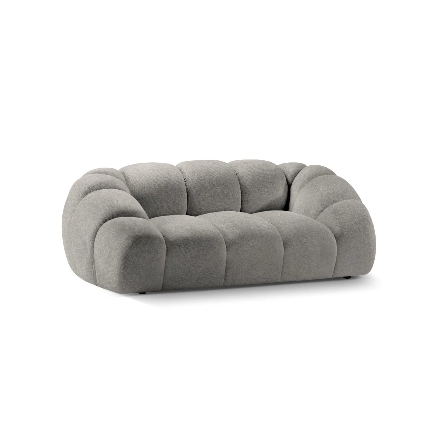 Diana 2-Sitzer Sofa aus Strukturierter Stoff in Hellgrau (Bubble 7), 214x114 cm von Micadoni – Bild 4