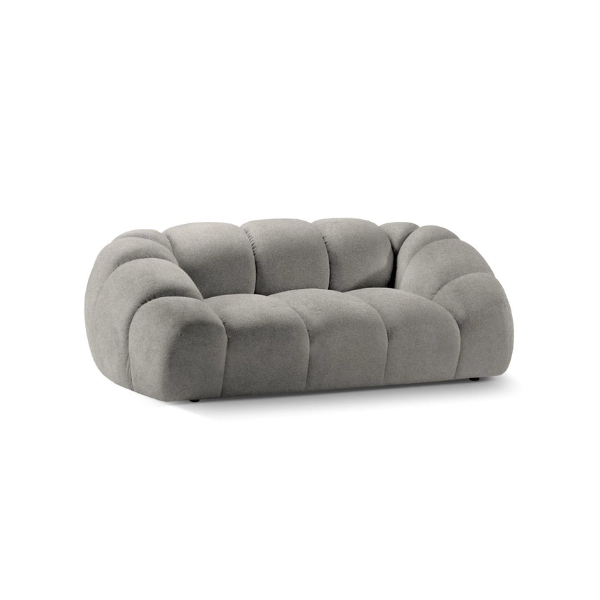 Diana 2-Sitzer Sofa aus Strukturierter Stoff in Hellgrau (Bubble 7), 214x114 cm von Micadoni – Bild 4