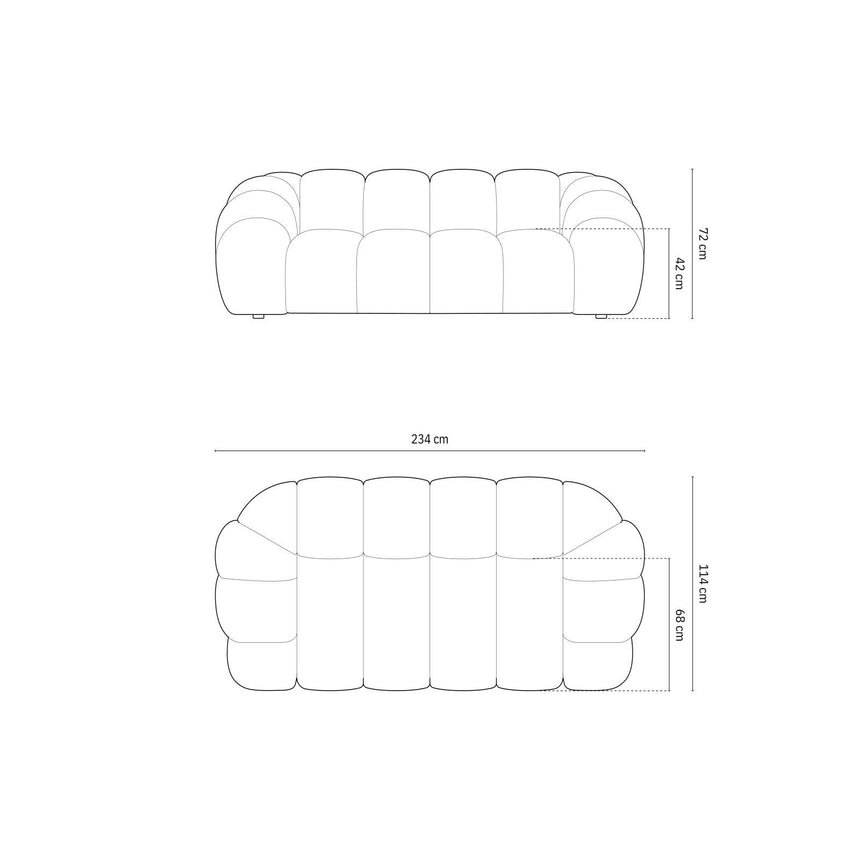 Diana 3-Sitzer Sofa aus Samt in Grün (Salvador 8), 234x114 cm von Micadoni – Bild 2