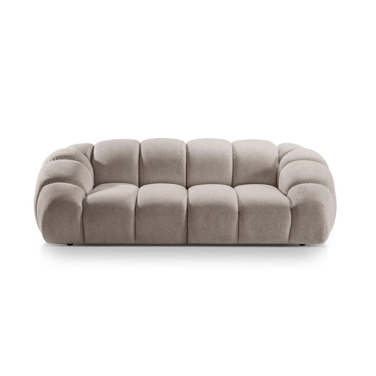 Diana 3-Sitzer Sofa aus Strukturierter Stoff in Dunkelbeige (Bubble 3), 234x114 cm von Micadoni – Bild 1