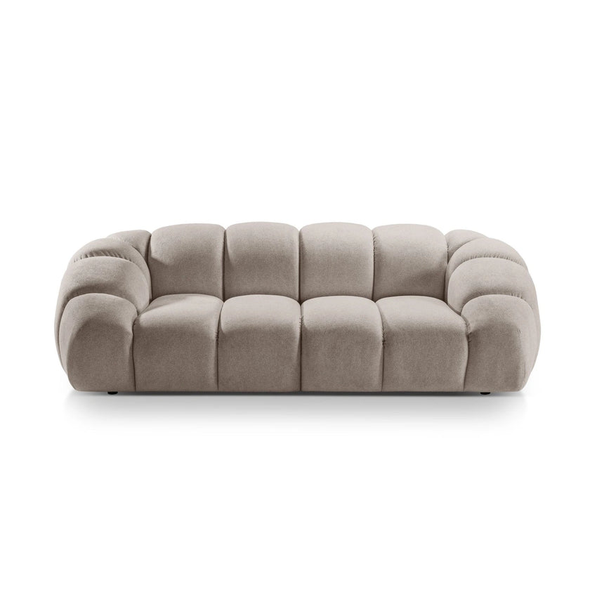 Diana 3-Sitzer Sofa aus Strukturierter Stoff in Dunkelbeige (Bubble 3), 234x114 cm von Micadoni – Bild 1