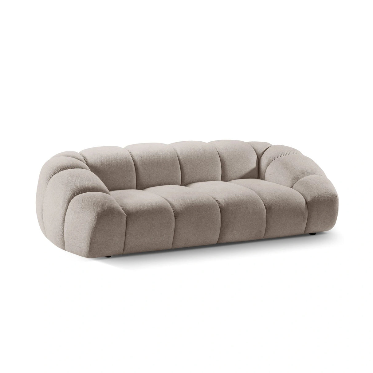 Diana 3-Sitzer Sofa aus Strukturierter Stoff in Dunkelbeige (Bubble 3), 234x114 cm von Micadoni – Bild 5