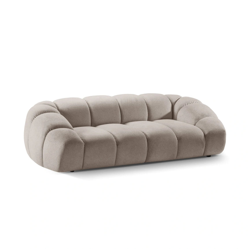 Diana 3-Sitzer Sofa aus Strukturierter Stoff in Dunkelbeige (Bubble 3), 234x114 cm von Micadoni – Bild 5