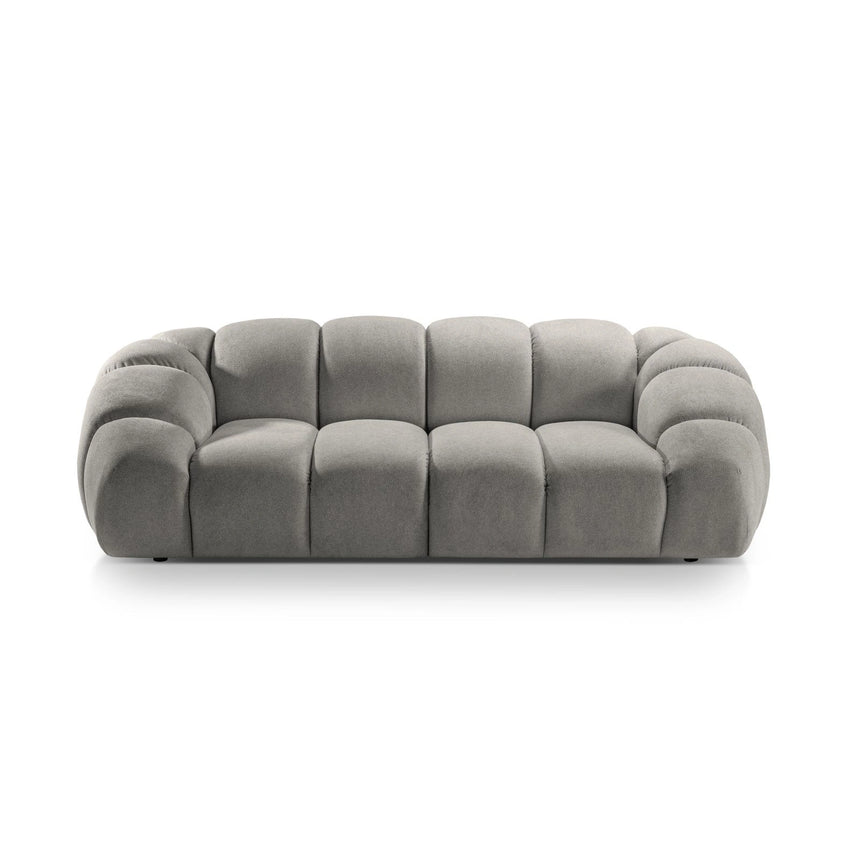 Diana 3-Sitzer Sofa aus Strukturierter Stoff in Hellgrau (Bubble 7), 234x114 cm von Micadoni – Bild 1