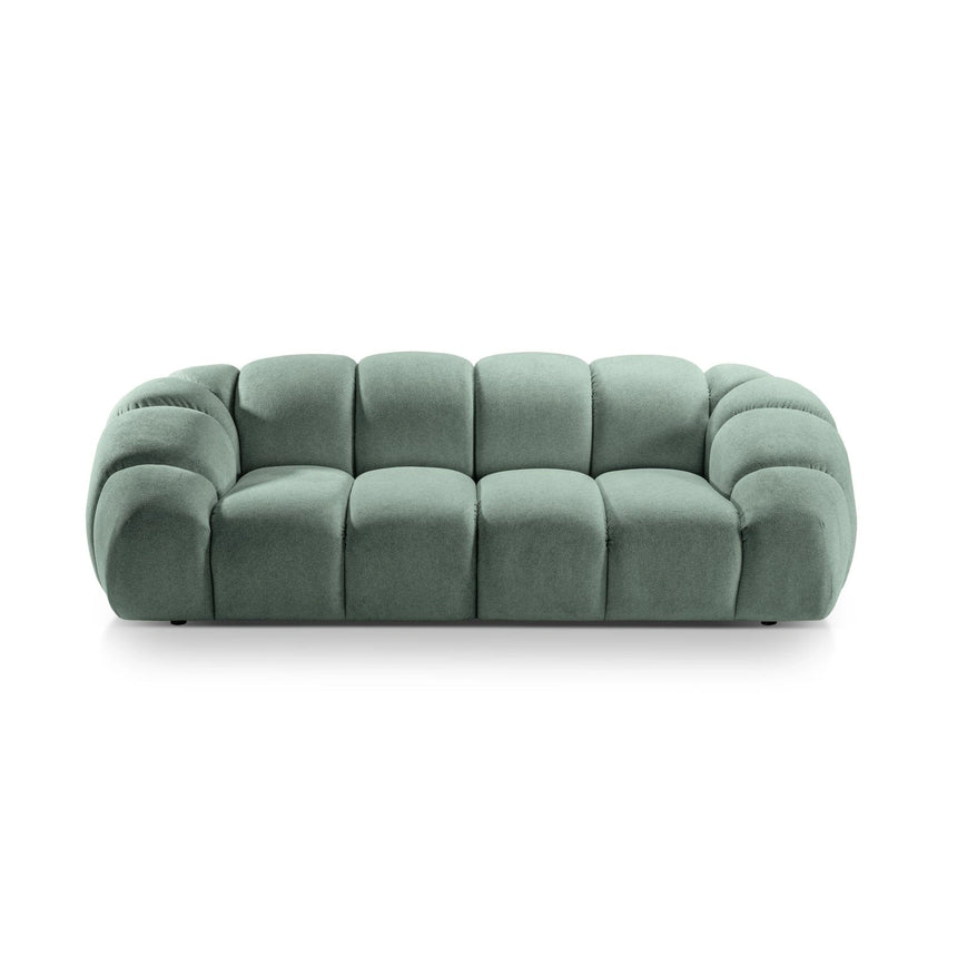 Diana 3-Sitzer Sofa aus Strukturierter Stoff in Minze (Bubble 13), 234x114 cm von Micadoni – Bild 1