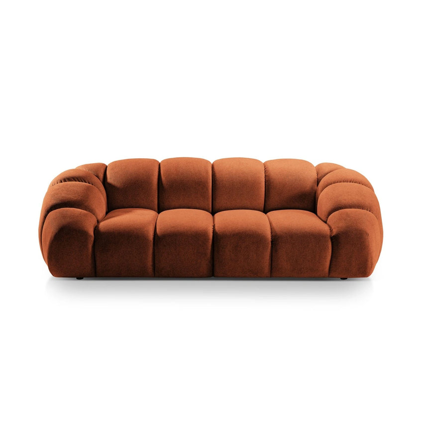 Diana 3-Sitzer Sofa aus Strukturierter Stoff in Terrakotta (Bubble 10), 234x114 cm von Micadoni – Bild 1
