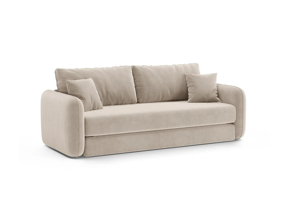 Dormi 3-Sitzer Sofa mit Schlaffunktion, aus Samt in Beige (Salvador 1), 225x94 cm von Micadoni – Bild 5
