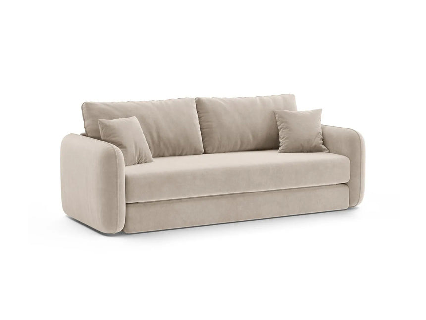 Dormi 3-Sitzer Sofa mit Schlaffunktion, aus Samt in Beige (Salvador 1), 225x94 cm von Micadoni – Bild 5