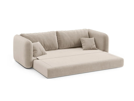 Dormi 3-Sitzer Sofa mit Schlaffunktion, aus Samt in Beige (Salvador 1), 225x94 cm von Micadoni – Bild 6