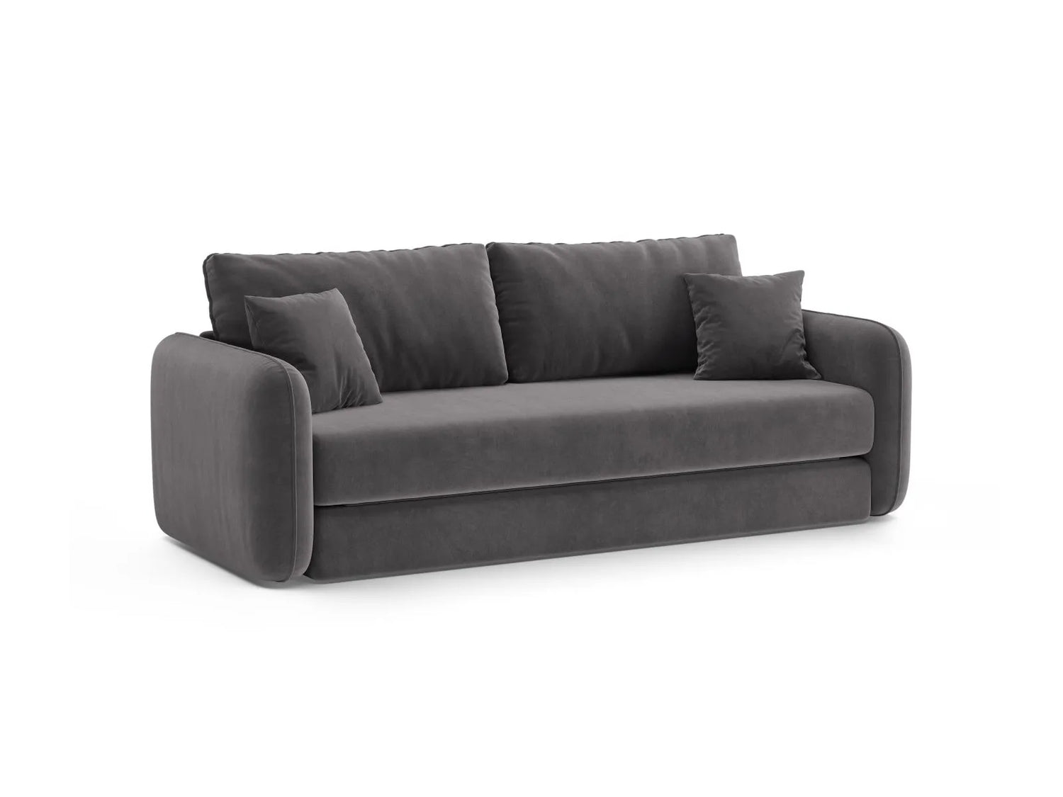 Dormi 3-Sitzer Sofa mit Schlaffunktion, aus Samt in Dunkelgrau (Salvador 18), 225x94 cm von Micadoni – Bild 5