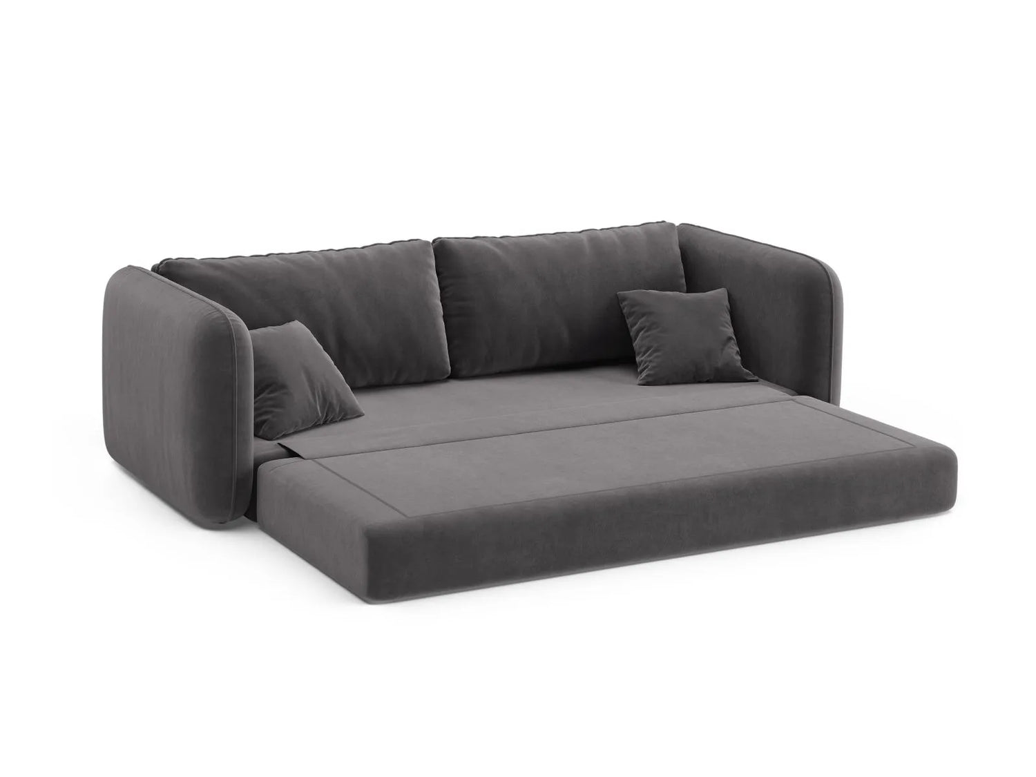 Dormi 3-Sitzer Sofa mit Schlaffunktion, aus Samt in Dunkelgrau (Salvador 18), 225x94 cm von Micadoni – Bild 6