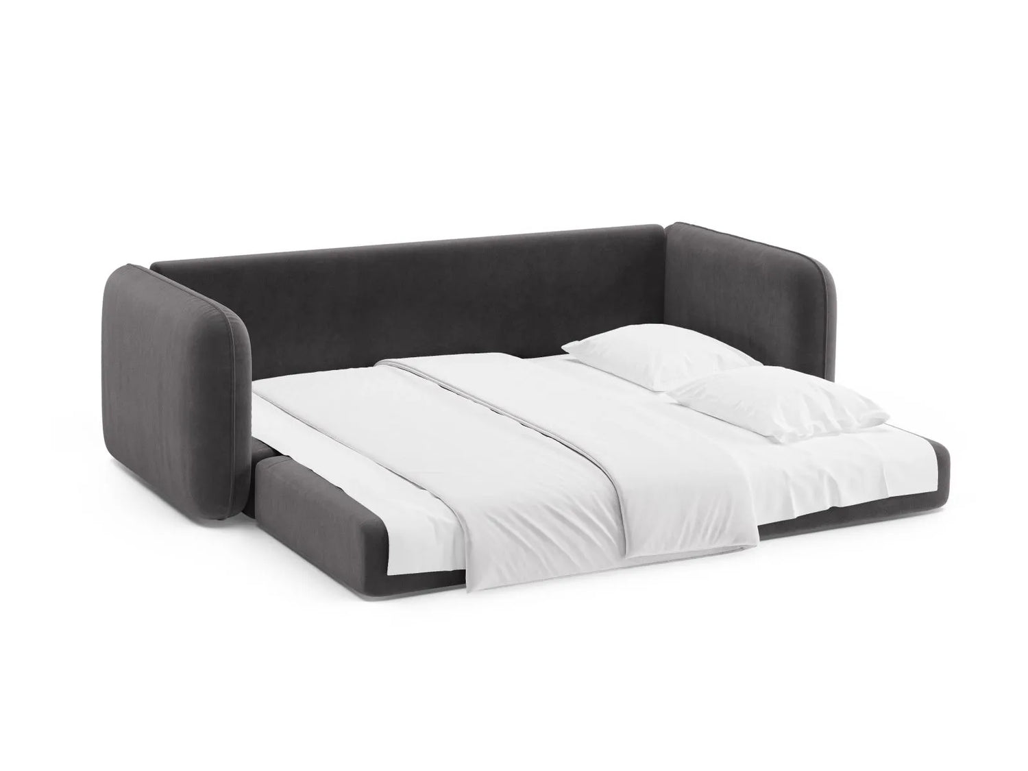 Dormi 3-Sitzer Sofa mit Schlaffunktion, aus Samt in Dunkelgrau (Salvador 18), 225x94 cm von Micadoni – Bild 7
