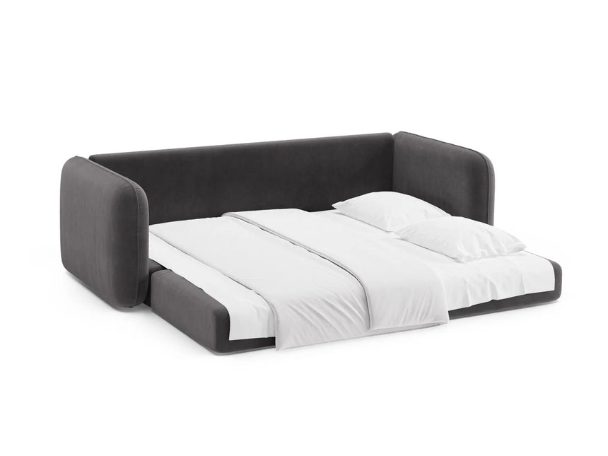 Dormi 3-Sitzer Sofa mit Schlaffunktion, aus Samt in Dunkelgrau (Salvador 18), 225x94 cm von Micadoni – Bild 7