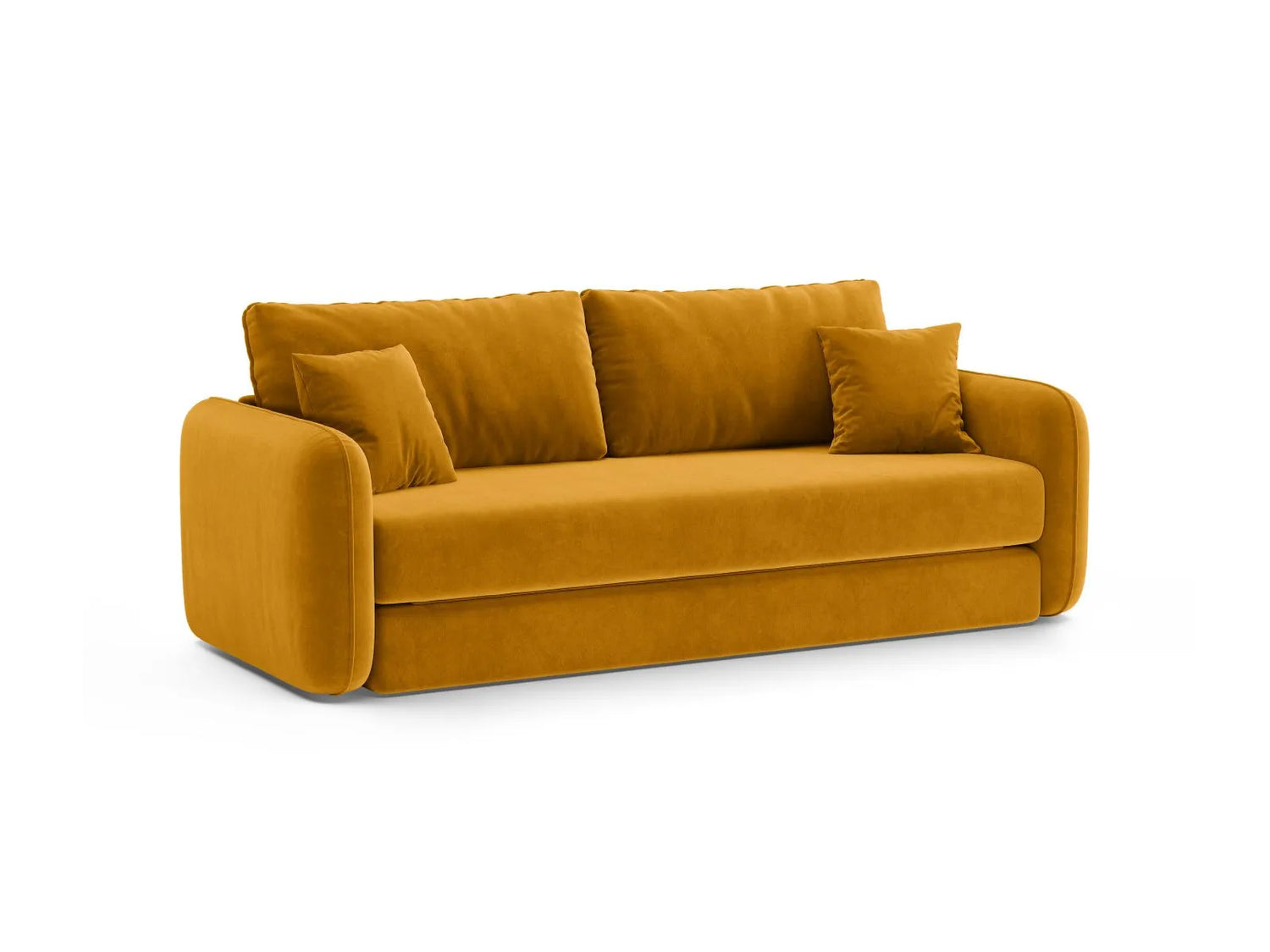 Dormi 3-Sitzer Sofa mit Schlaffunktion, aus Samt in Gelb (Salvador 10), 225x94 cm von Micadoni – Bild 5
