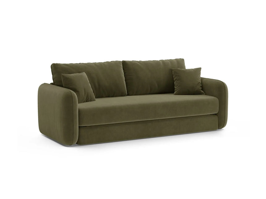 Dormi 3-Sitzer Sofa mit Schlaffunktion, aus Samt in Grün (Salvador 8), 225x94 cm von Micadoni – Bild 5